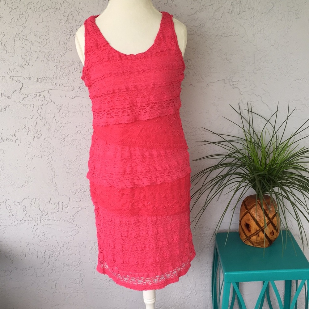 Watermelon Pink Lace dress